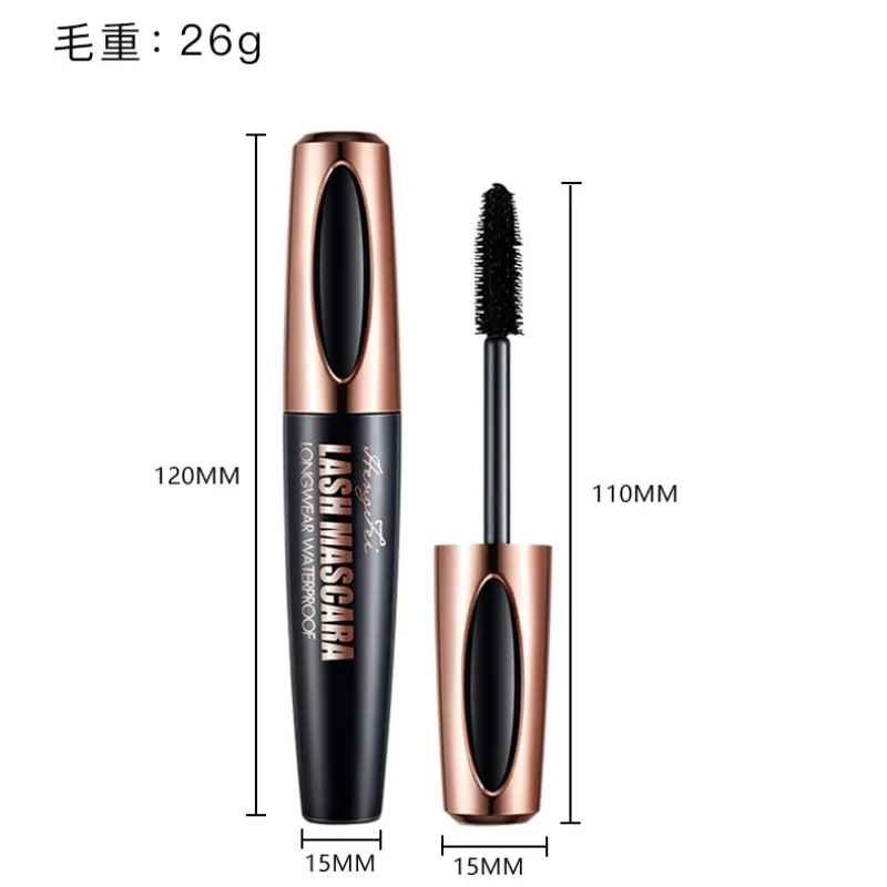 Mascara Anti-transpiration imperméable, allonge l'extension des cils, en Fiber de soie noire, sans taches, maquillage cosmétique