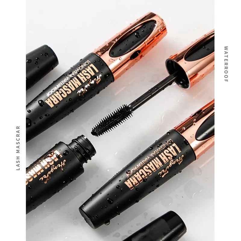 Mascara Anti-transpiration imperméable, allonge l'extension des cils, en Fiber de soie noire, sans taches, maquillage cosmétique